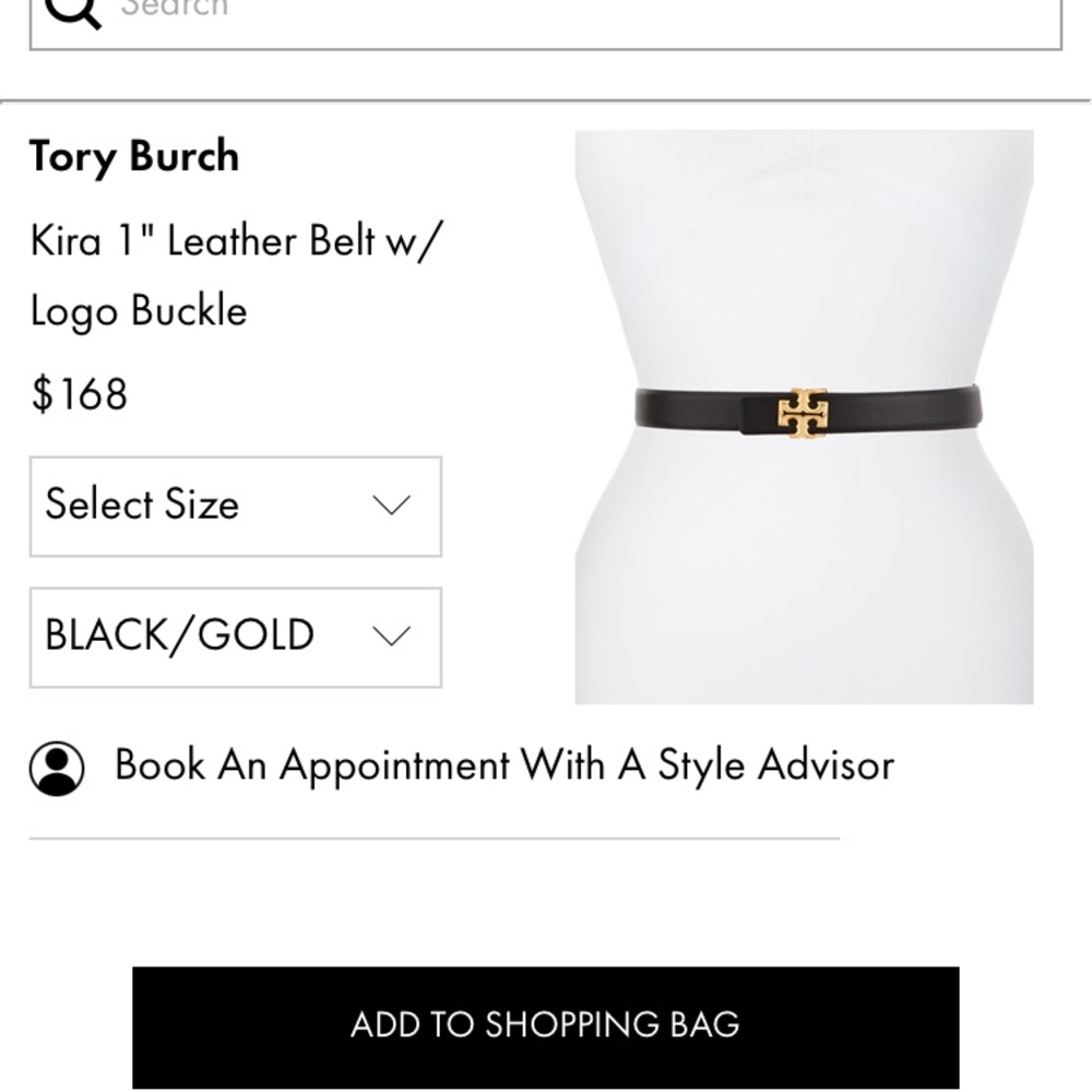 Tory Burch Kira 1” Leather Belt w/ Logo Buckle